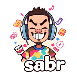 A cheeky and playful avatar for a beatmaker, incorporating fun visual elements that convey a sense of humor and creativity