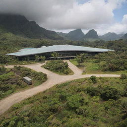 The landscape of Isla Nublar grows more complex with the addition of the visitor center. There stands John Hammond, near the grand entrance of this state-of-the-art facility, a crown jewel of his Jurassic Park