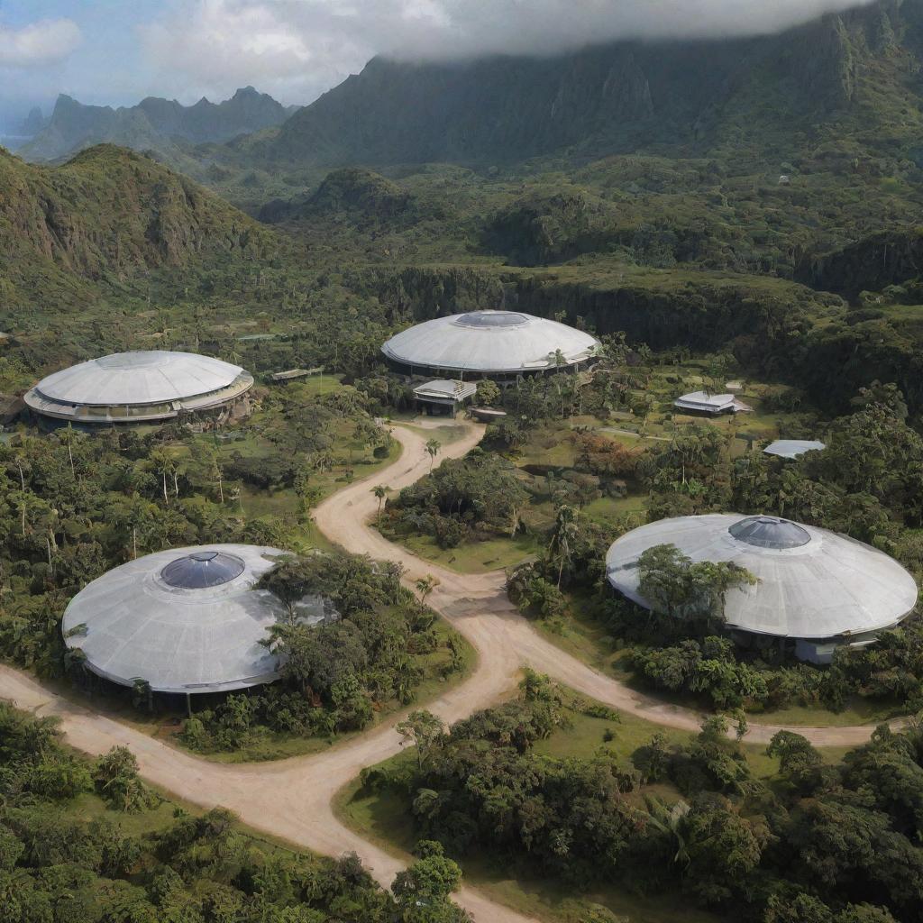 The landscape of Isla Nublar grows more complex with the addition of the visitor center. There stands John Hammond, near the grand entrance of this state-of-the-art facility, a crown jewel of his Jurassic Park