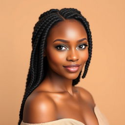 A beautiful black woman with her hair styled in elegant two-strand twists