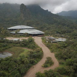 The landscape of Isla Nublar grows more complex with the addition of the visitor center. There stands John Hammond, near the grand entrance of this state-of-the-art facility, a crown jewel of his Jurassic Park