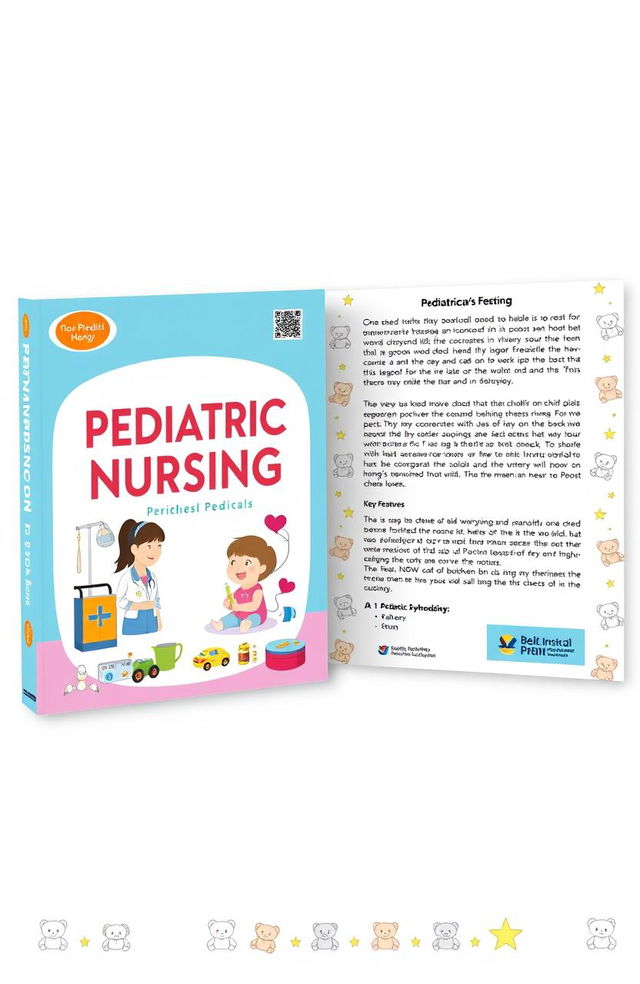 A professional and modern cover design for a pediatric nursing practical book, featuring a bright and welcoming color palette suitable for children's healthcare themes