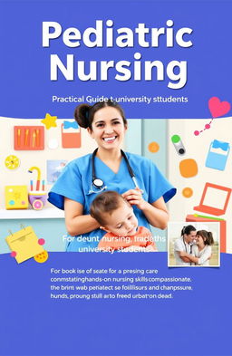 A unique and vibrant cover design for a pediatric nursing practical book targeted towards university students