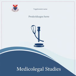 A stylish and professional medicolegal cover designed for a university student