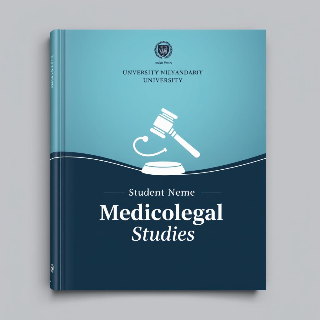 A stylish and professional medicolegal cover designed for a university student