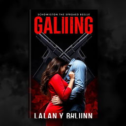 A gripping and intense book cover featuring two sleek guns crossing each other in the background, symbolizing danger and intrigue