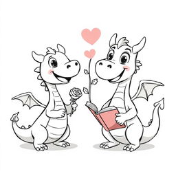 Vector illustrations of animated dragons, suitable for children, featuring a playful and friendly demeanor