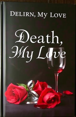 The book cover titled 'Death, My Love' features deep black and dark tones as the background, symbolizing a somber and mysterious theme