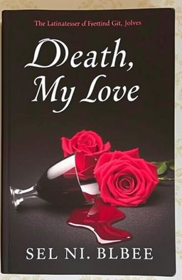 The book cover titled 'Death, My Love' features deep black and dark tones as the background, symbolizing a somber and mysterious theme