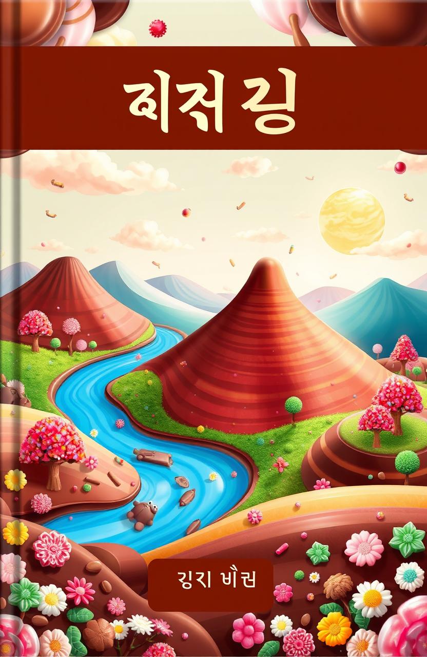 A whimsical and enchanting book cover for 'චෝක්ලේට් ලන්තය' by 'බිනුදී යෙසන්සා'