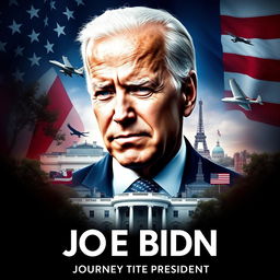 A captivating movie poster for a fictional biopic titled 'Joe Biden: A Journey to the Presidency'