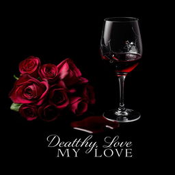 A book cover design for 'Death, My Love', featuring a dark and haunting aesthetic