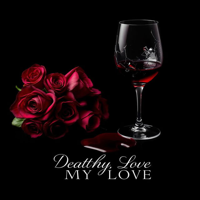 A book cover design for 'Death, My Love', featuring a dark and haunting aesthetic