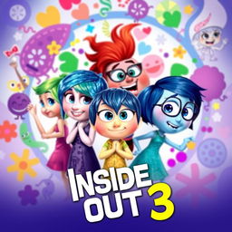 An imaginative and colorful movie poster for 'Inside Out 3', the next installment in the beloved Pixar series