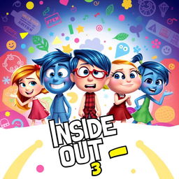 An imaginative and colorful movie poster for 'Inside Out 3', the next installment in the beloved Pixar series