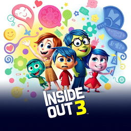 An imaginative and colorful movie poster for 'Inside Out 3', the next installment in the beloved Pixar series