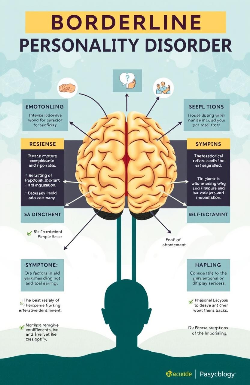 An informative illustration that captures the essence of Borderline Personality Disorder (BPD) in the context of psychology