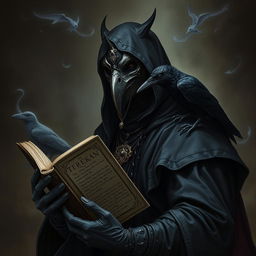 A Shadar-Kai dark priest depicted in a Dungeons & Dragons style, embodying the somber and enigmatic essence of the Raven Queen