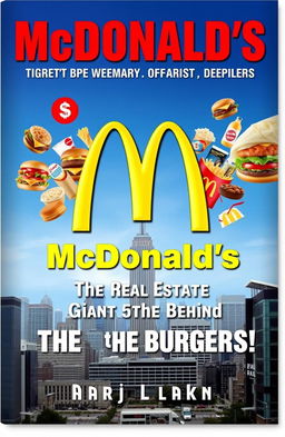 A visually striking book cover for "McDonald's: The Real Estate Giant Behind the Burgers!" designed to evoke the powerful brand presence of McDonald's