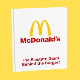 A simple and clean book cover for "McDonald's: The Real Estate Giant Behind the Burgers!" featuring a minimalist design