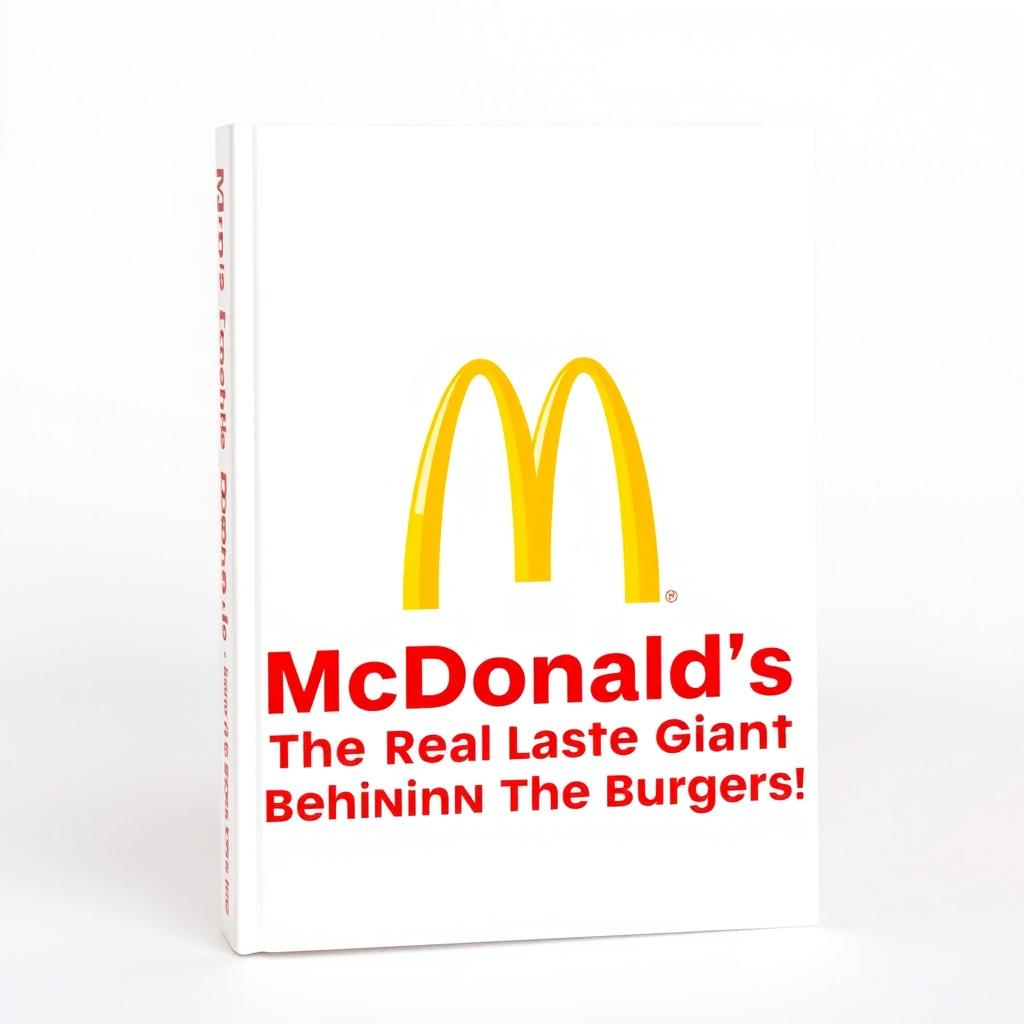 A simple and clean book cover for "McDonald's: The Real Estate Giant Behind the Burgers!" featuring a minimalist design