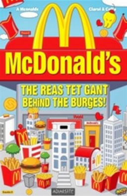 A vibrant and eye-catching book cover for 'McDonald's: The Real Estate Giant Behind the Burgers!' featuring classic McDonald's design elements