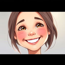 An illustration of a realistic smiling girl's face, beautifully capturing the essence of youth and joy