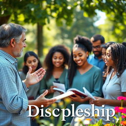 A serene and inspirational scene depicting the theme of discipleship