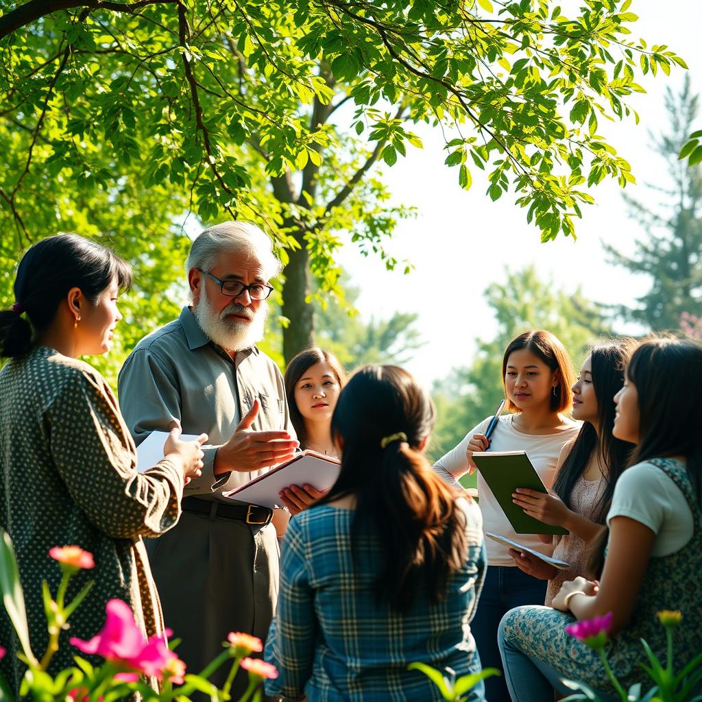 A serene and inspirational scene depicting the theme of discipleship