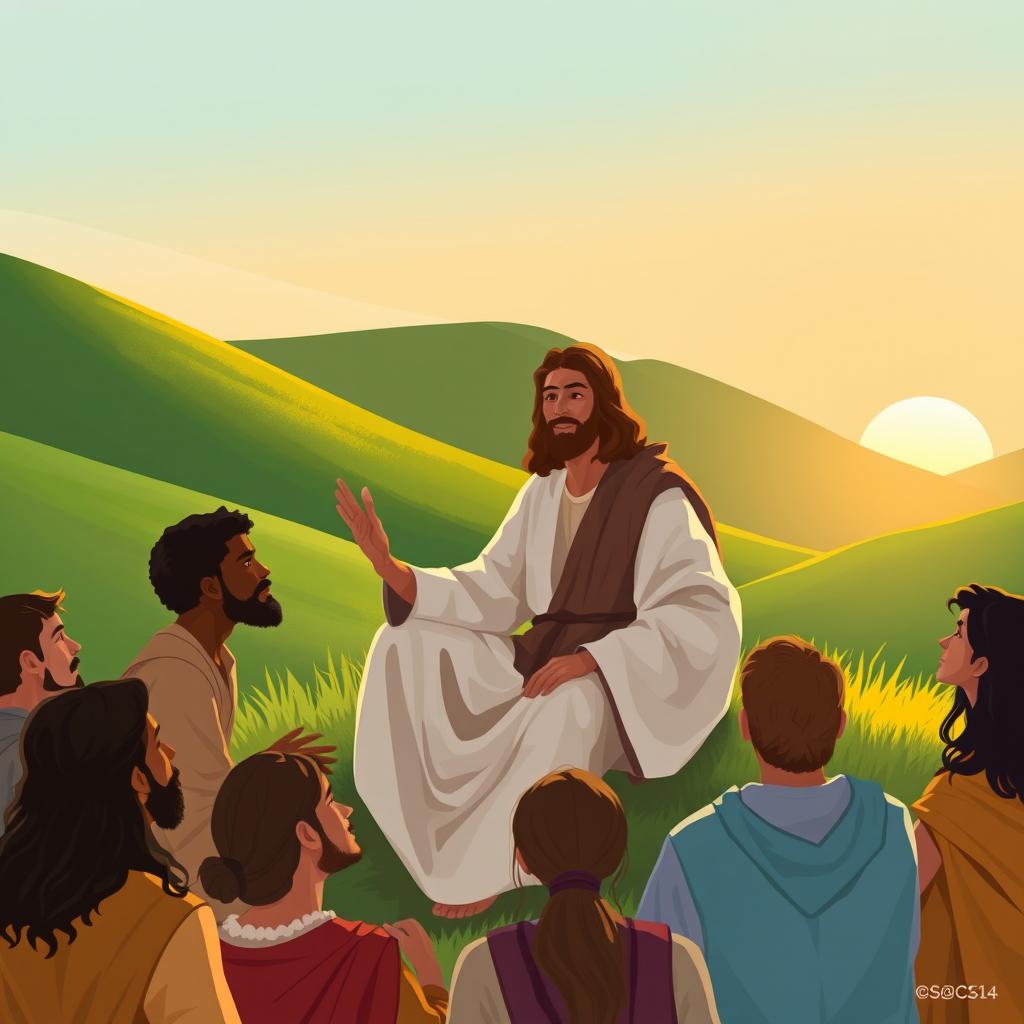 A serene and inspiring scene depicting the theme of discipleship as a strategy used by Jesus