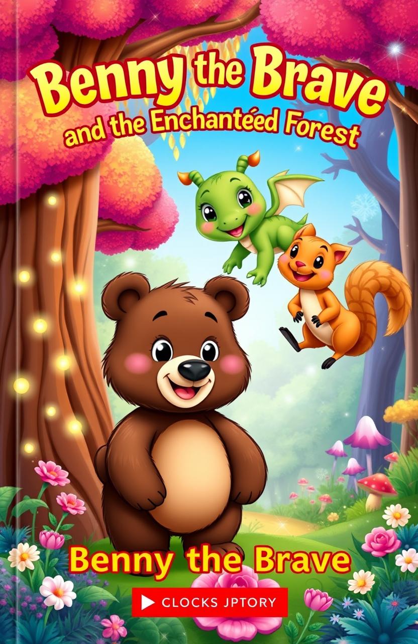 A colorful book cover for 'Benny the Brave and the Enchanted Forest'