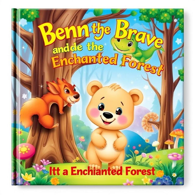 A colorful book cover for 'Benny the Brave and the Enchanted Forest'