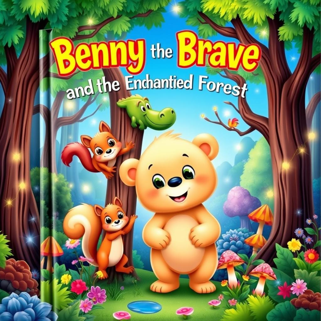 A colorful book cover for 'Benny the Brave and the Enchanted Forest'