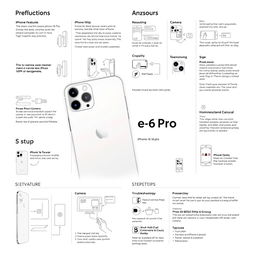 A step-by-step user manual for the iPhone 16 Pro designed by David Benson, featuring detailed illustrations and text, showcasing the sleek design of the iPhone 16 Pro with an emphasis on its innovative features such as the advanced camera system, high-resolution display, and user-friendly interface