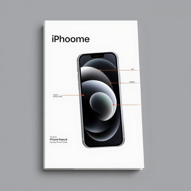 A step-by-step user manual cover design for the iPhone 16 Pro, featuring sleek, modern design elements that highlight the phone's innovative features