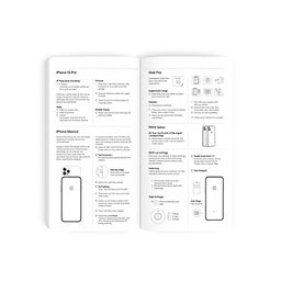 An instructional and visually engaging user manual for the iPhone 16 Pro designed by David Benson, featuring detailed illustrations and diagrams