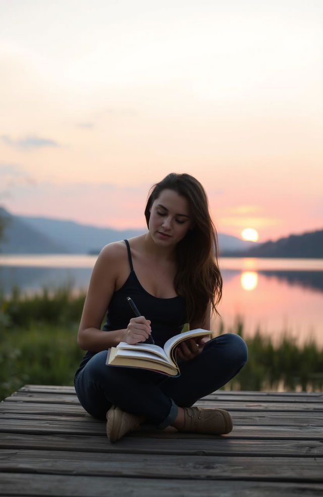 A serene and introspective scene capturing the essence of forgiveness and self-love, inspired by the book 'The Power of Written Release' by Eve Andrew