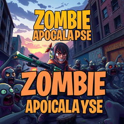 A captivating thumbnail for a Fortnite zombie-themed scenario, featuring a dynamic scene with Fortnite-style characters battling hordes of zombies