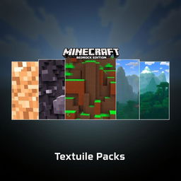 Five unique and visually stunning texture packs for Minecraft Bedrock Edition, each with distinct styles and features: 1