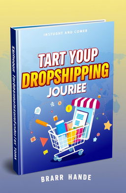 An insightful and engaging guidebook cover design for a dropshipping business