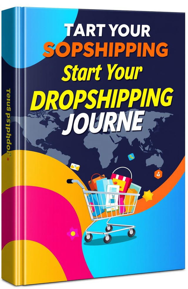 An insightful and engaging guidebook cover design for a dropshipping business