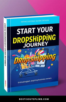 An insightful and engaging guidebook cover design for a dropshipping business