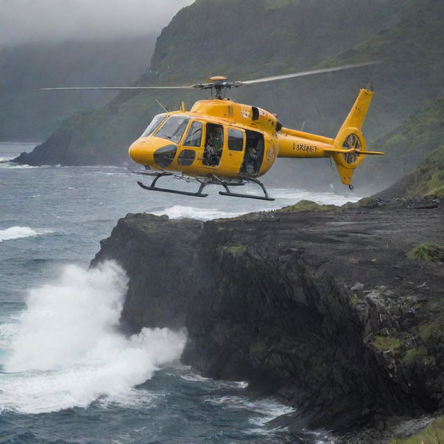 Shift the narrative by picturing the helicopter spiraling downward due to a sudden malfunction, crash-landing on the shores of Isla Sorna. The dramatic scene extends the adventure, leaving Dr. Alan Grant's fate uncertain.