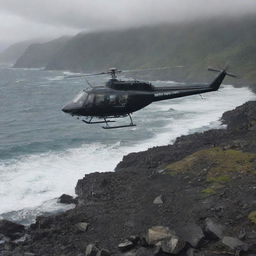 Shift the narrative by picturing the helicopter spiraling downward due to a sudden malfunction, crash-landing on the shores of Isla Sorna. The dramatic scene extends the adventure, leaving Dr. Alan Grant's fate uncertain.