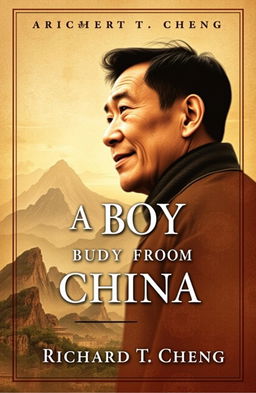 A book cover design for an autobiography titled 'A Boy from China' by Richard T