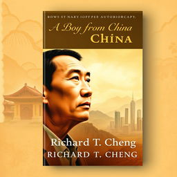 A book cover design for an autobiography titled 'A Boy from China' by Richard T