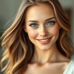 A realistic and enchanting portrait of a sexy white woman with a petite figure