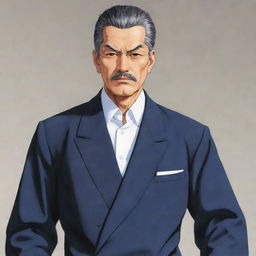 Detailed anime illustration of Toji Fushiguro, a notable character known for his masculine body and distinct appearance.