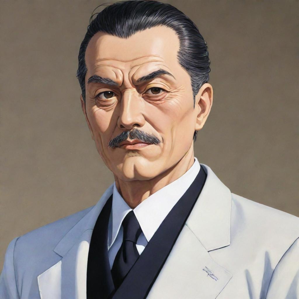 Detailed anime illustration of Toji Fushiguro, a notable character known for his masculine body and distinct appearance.