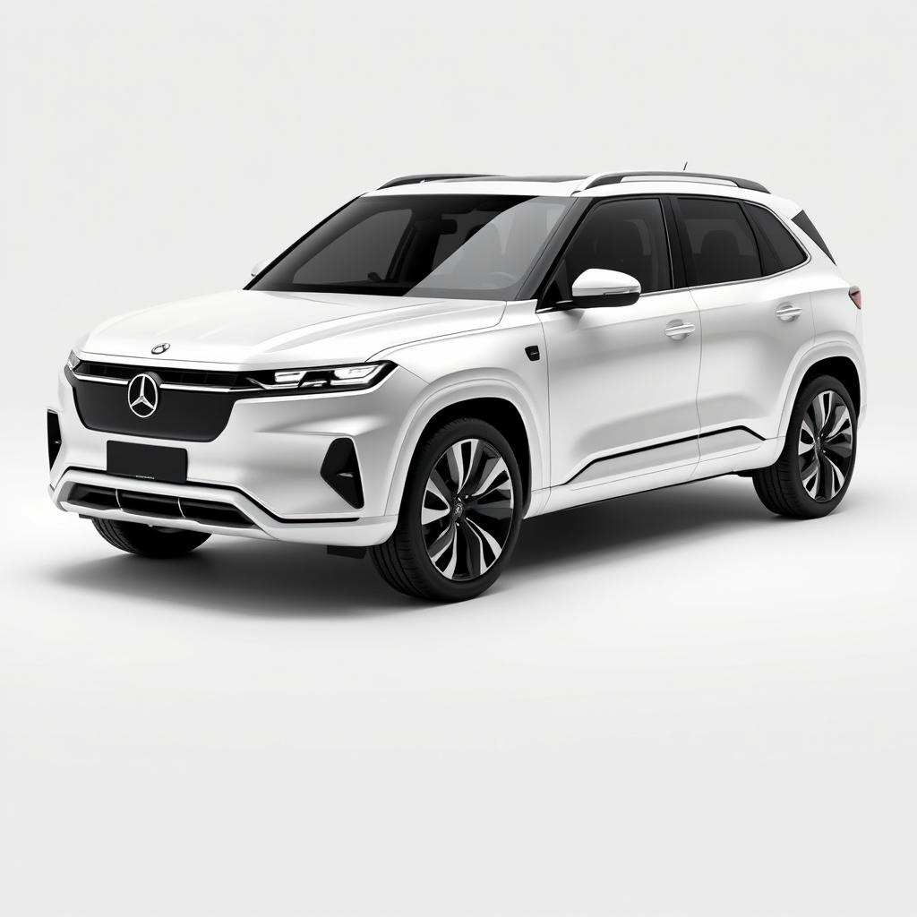 A high-quality modern SUV design, featuring a minimalist, elegant, and classic aesthetic suitable for families